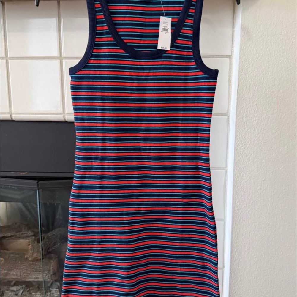 GAP Navy, Red & Teal Striped Tank Dress